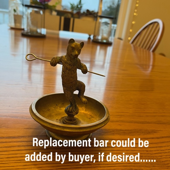 Vintage Bronze Dancing Bear Circus Figurine Trinket Dish Brass Valet Cigar Rest - Picture 14 of 17